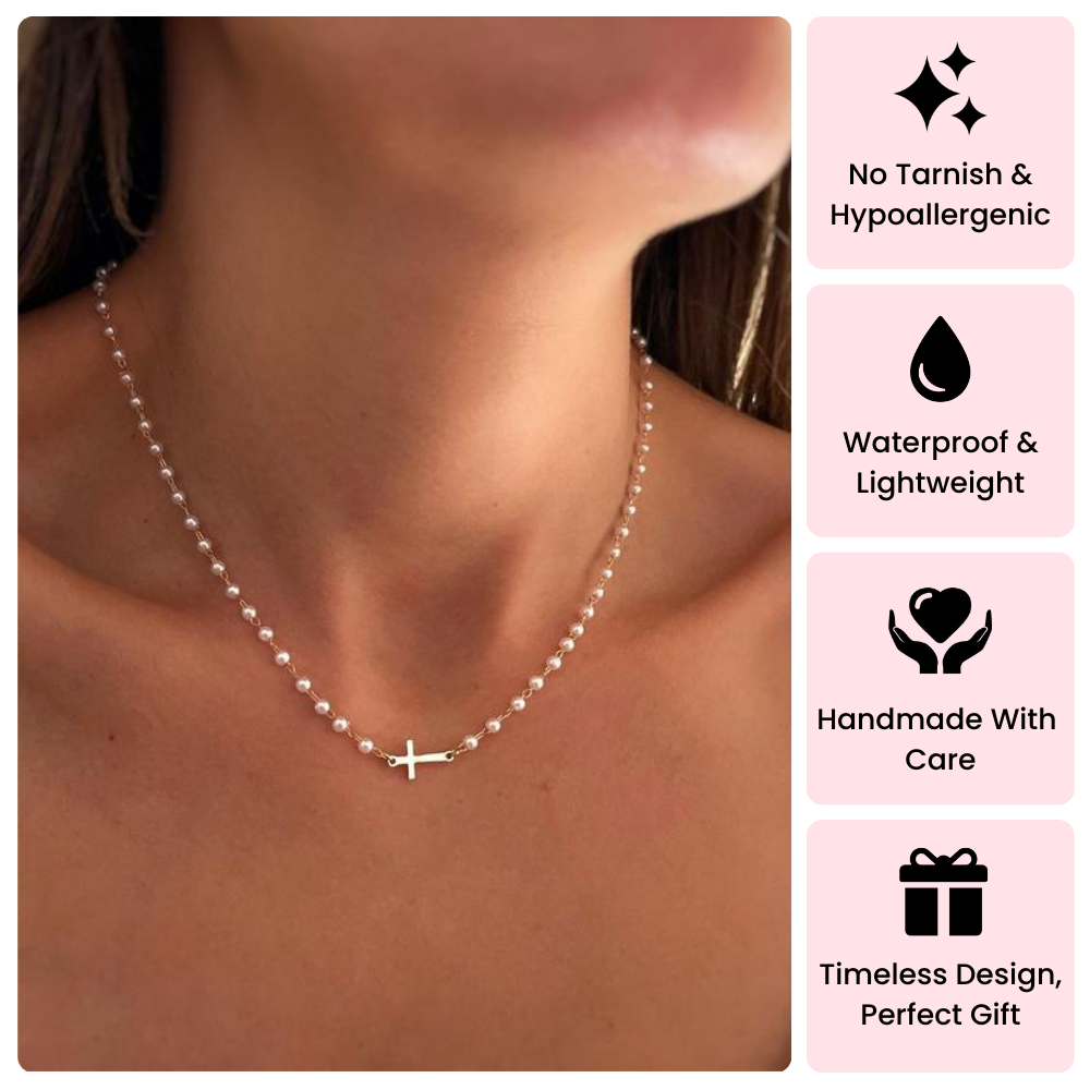 The Grace Pearl Cross Necklace