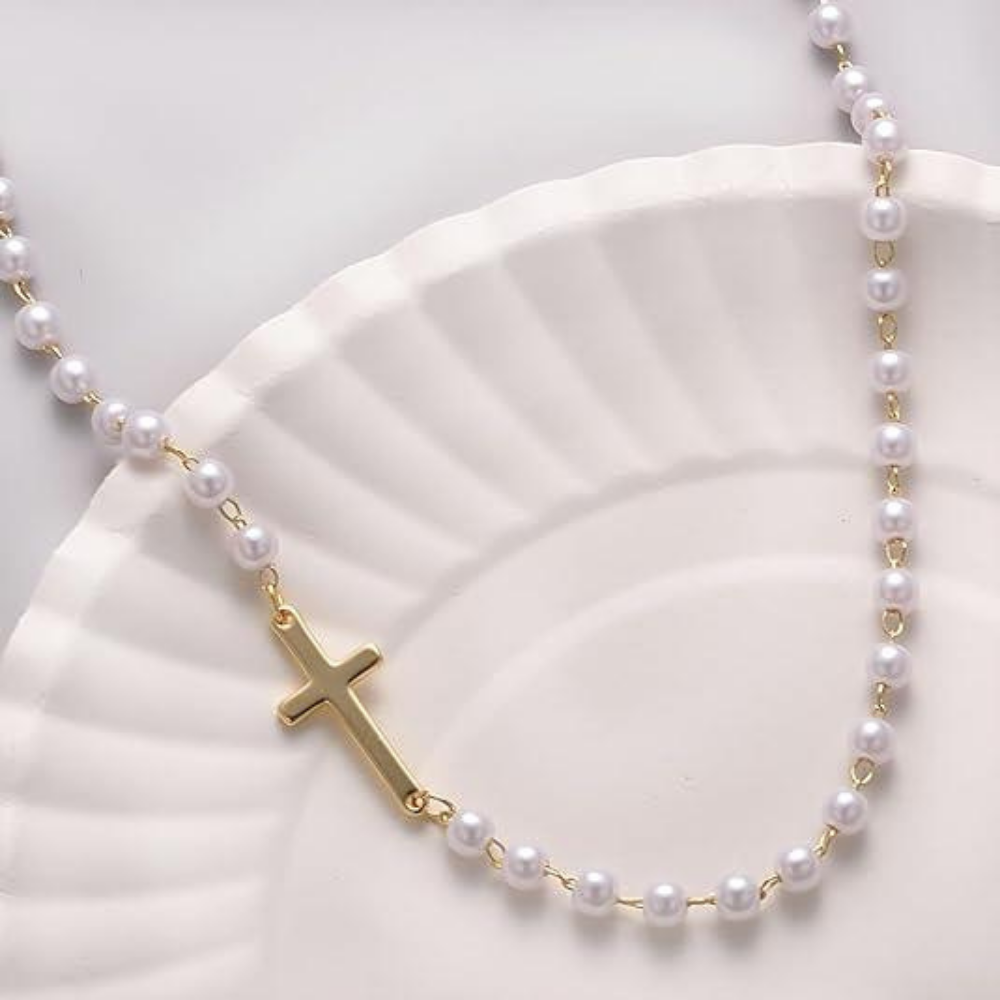 The Grace Pearl Cross Necklace