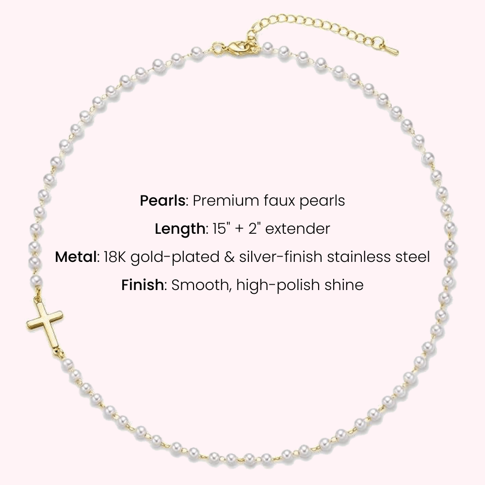 The Grace Pearl Cross Necklace