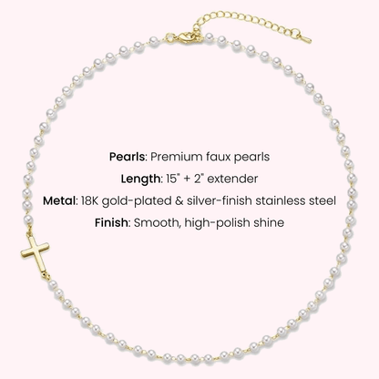 The Grace Pearl Cross Necklace